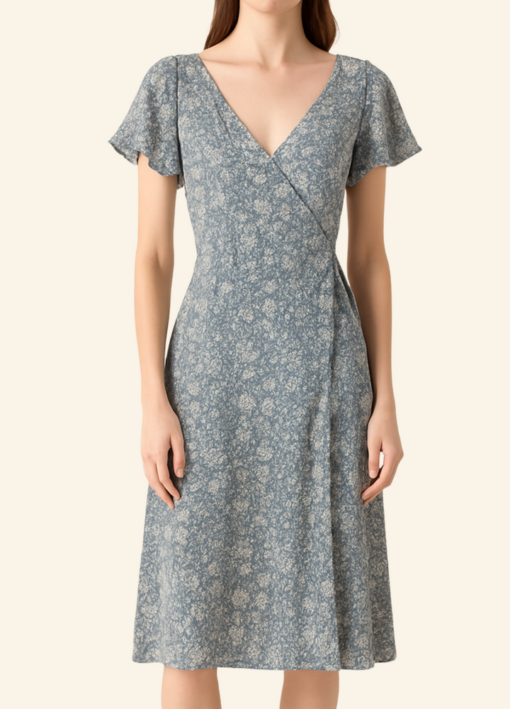 Robe longue bleue à motifs - Taille XXL/44