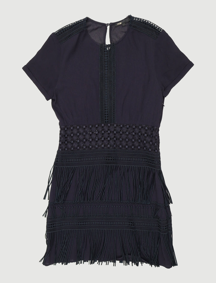 Robe À Franges Avec Broderies - Taille S/36