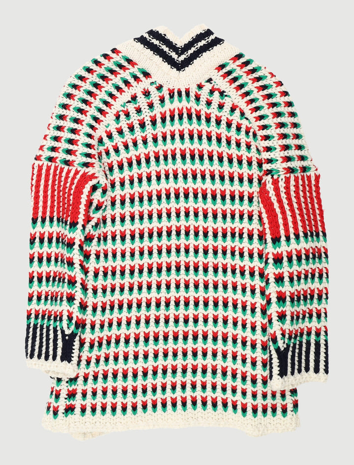 Cardigan Long En Maille Multicolore - Taille S/36