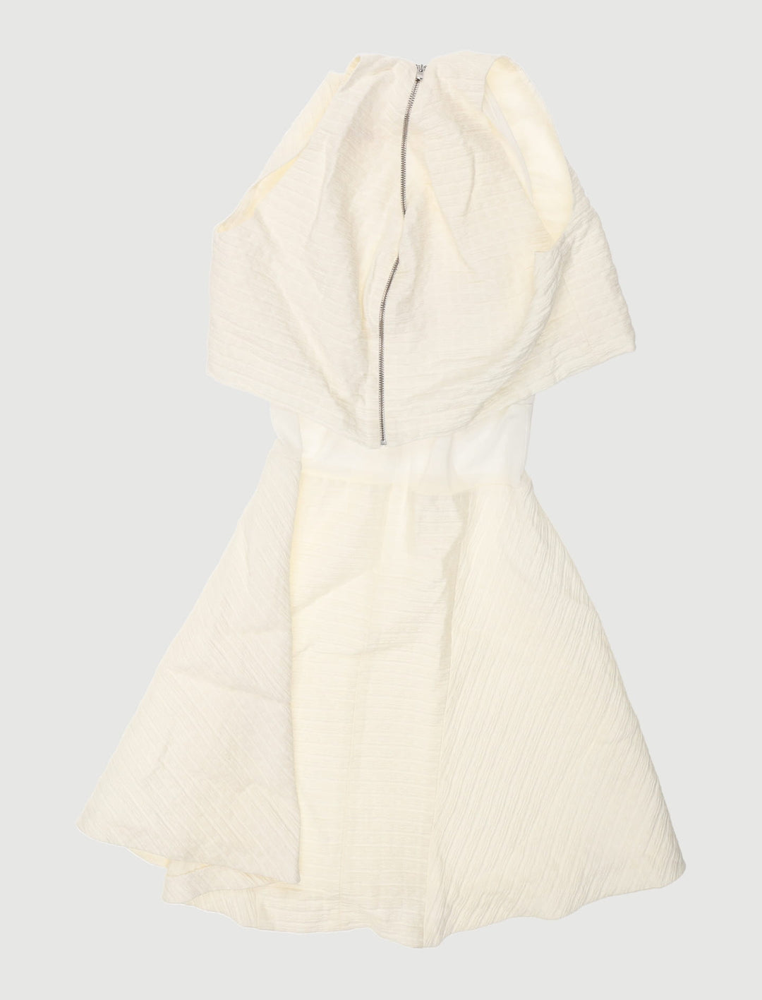 Robe En Tissu Ottoman Zip Dos Ecru - Taille S/36
