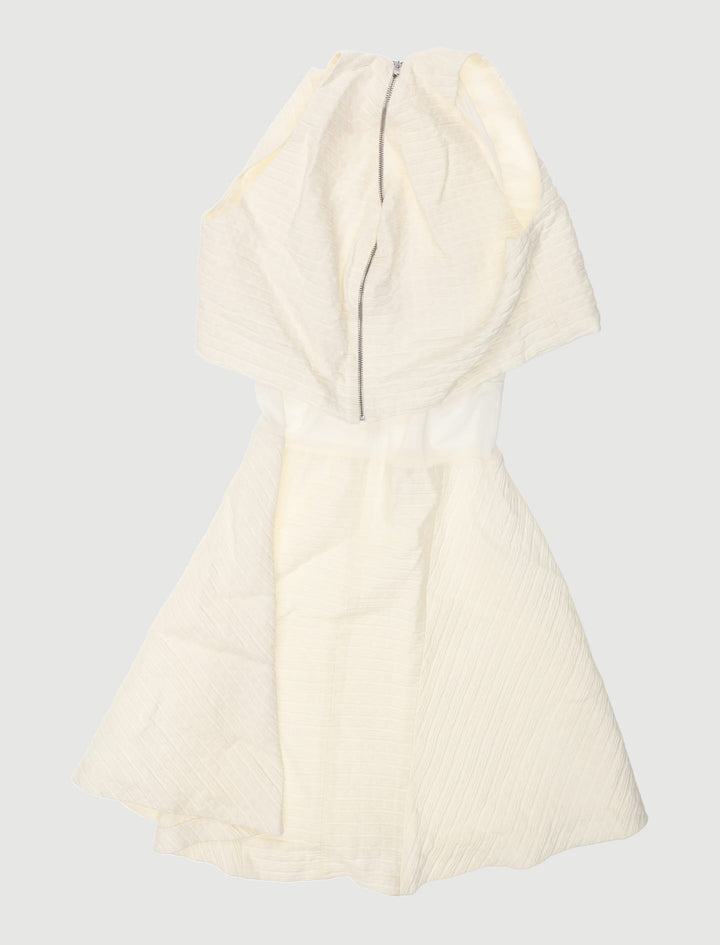 Robe En Tissu Ottoman Zip Dos Ecru - Taille S/36