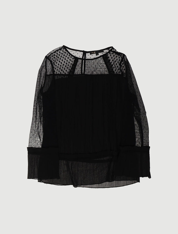 Top Fluide Et Plissé Avec Plumetis - Taille S/36