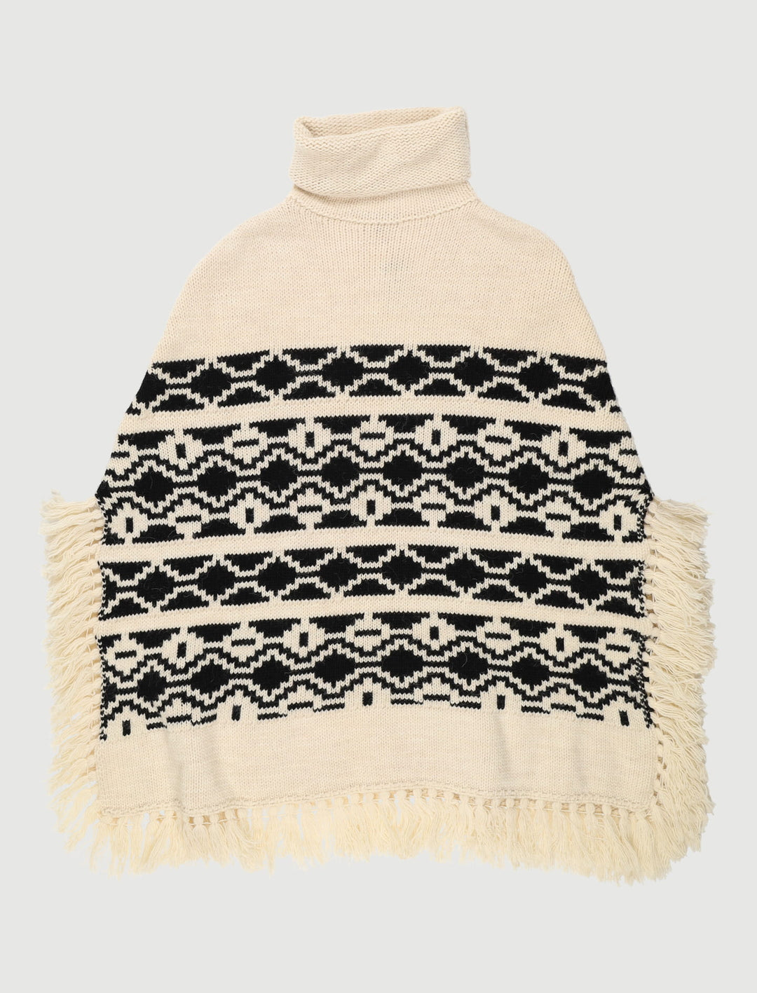 Poncho Ethnique En Maille Jacquar - Taille T.U.
