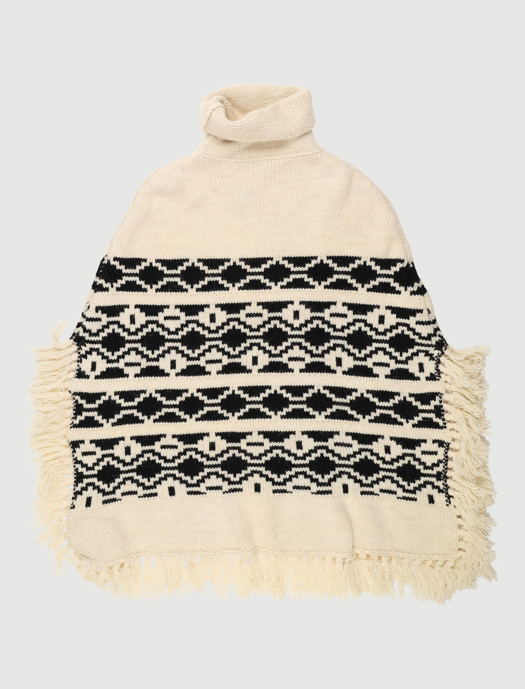 Poncho Ethnique En Maille Jacquar - Taille T.U.