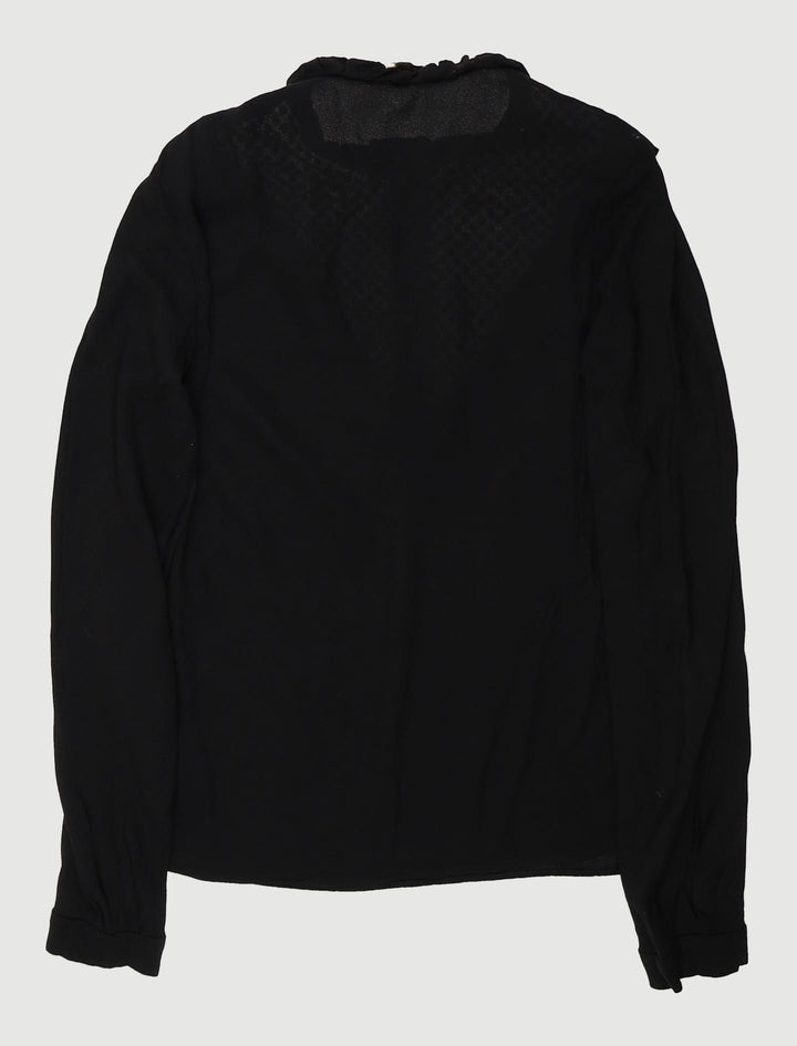 Top Bi-Matière Avec Collerette - Taille S/36
