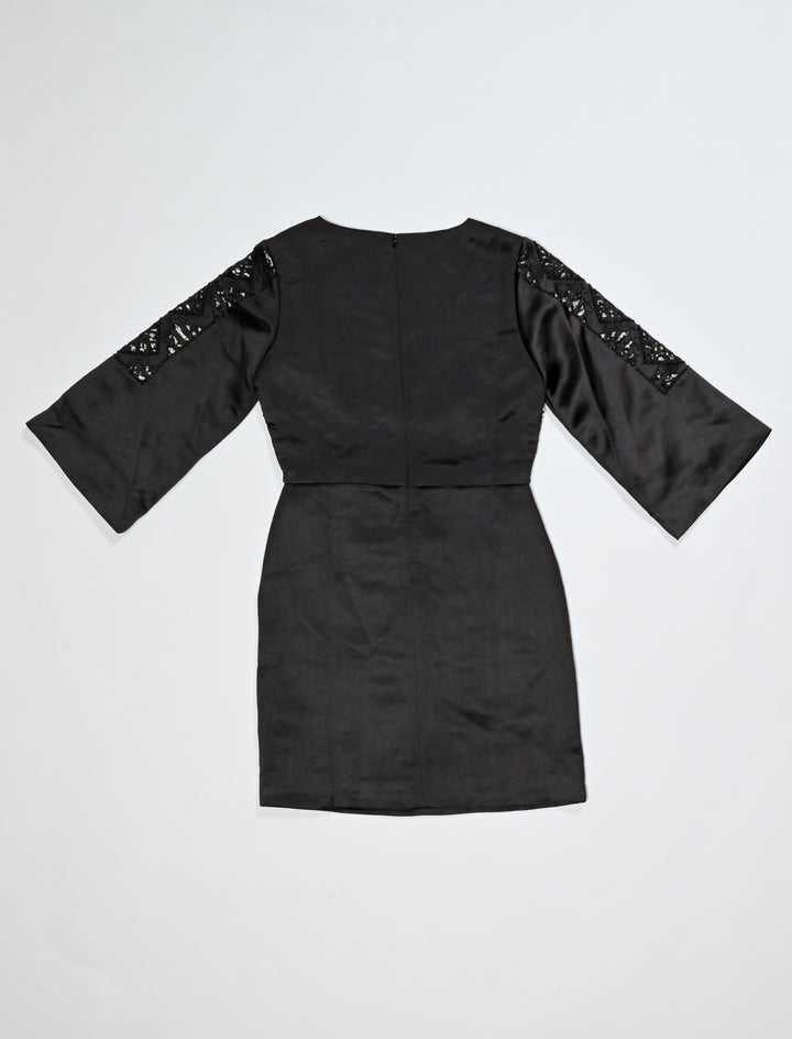 Robe Courte En Satin Brodée De Perles - Taille S/36