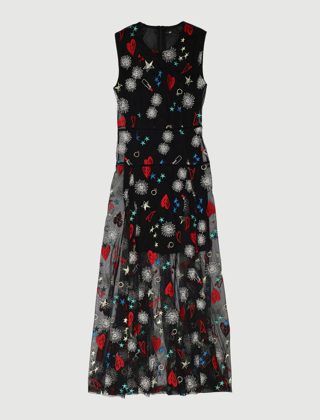 Robe Longue Avec Broderies En All-Over - Taille S/36