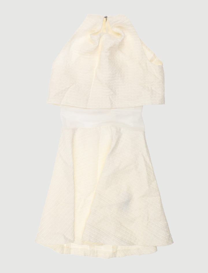 Robe En Tissu Ottoman Zip Dos Ecru - Taille S/36