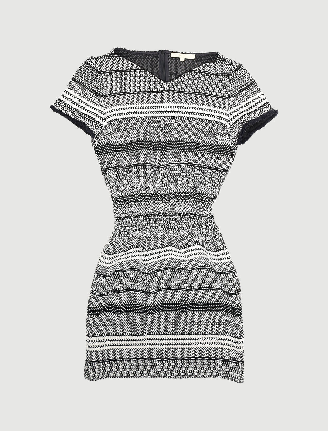 Robe En Maille Bicolore À Smocks - Taille S/36