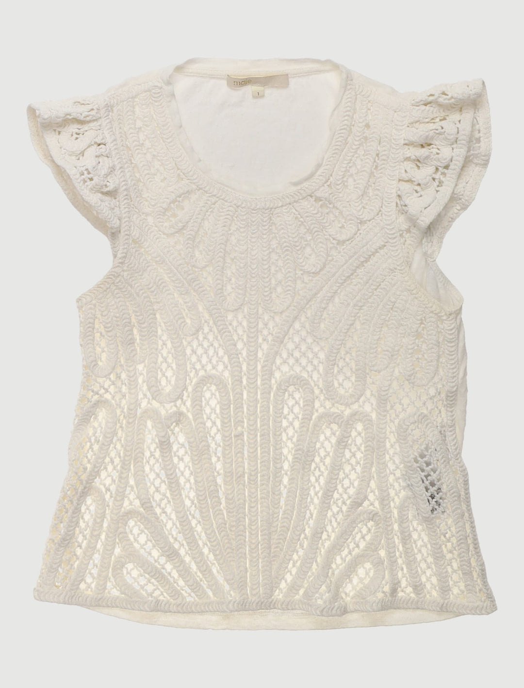 Tee-Shirt Avec Panneau En Macramé - Taille S/36