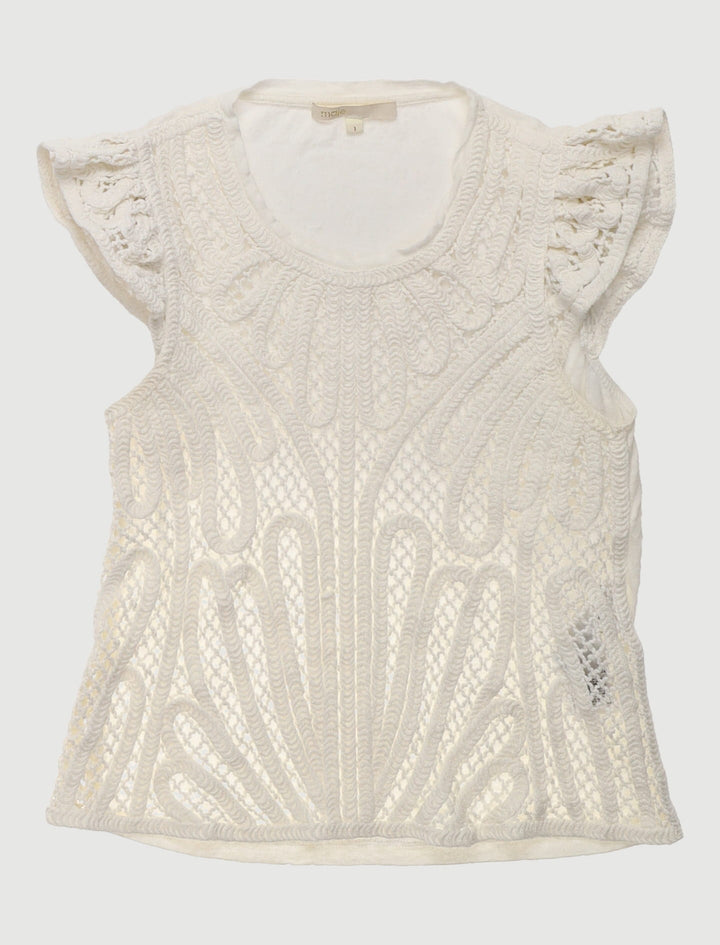 Tee-Shirt Avec Panneau En Macramé - Taille S/36