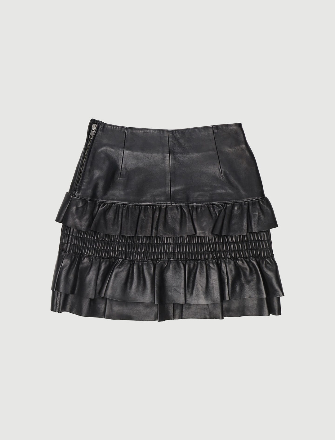 Jupe En Cuir À Volants - Taille XS/34
