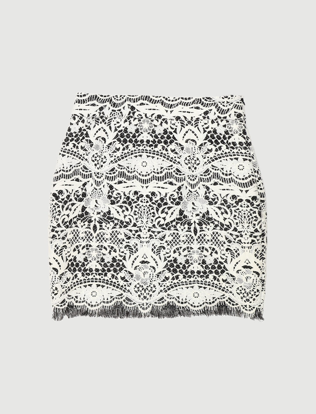 Jupe Courte En Guipure Contrecollée - Taille M/38