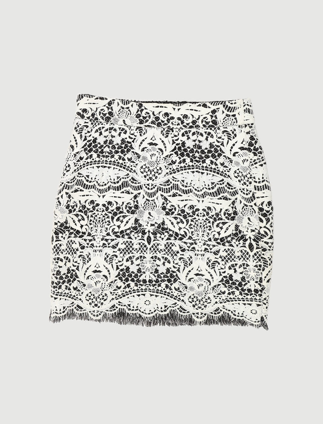 Jupe Courte En Guipure Contrecollée - Taille M/38