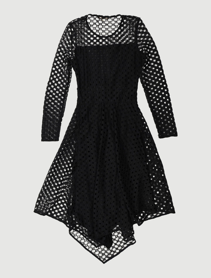 Robe Longue Asymétrique En Dentelle - Taille S/36