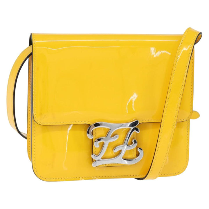 Fendi Curligraphy Shoulder Enamel Yellow Silver