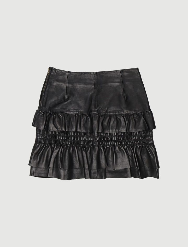 Jupe En Cuir À Volants - Taille XS/34