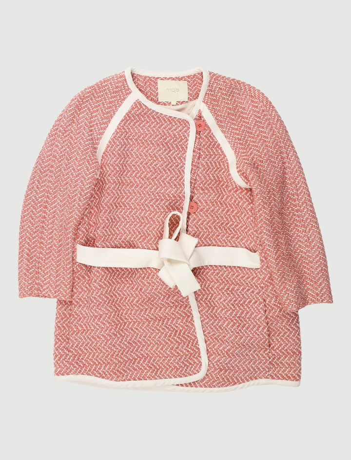 Manteau En Jacquard À Nouer À La Taille - Taille S/36