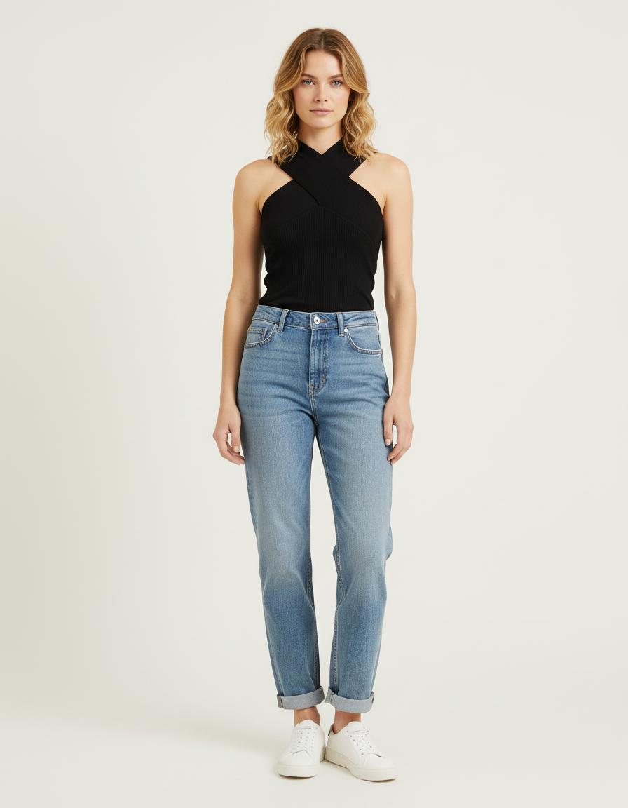 Top Sans Manches En Maille Côtelée - Taille L/40