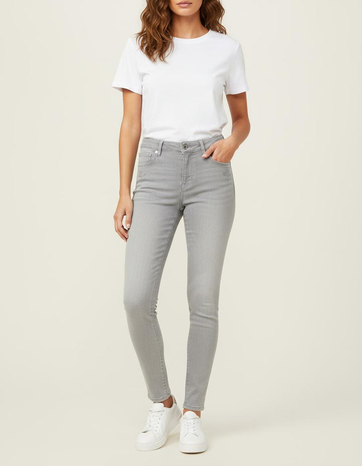 Jean Skinny Taille Haute Avec Broderies - Taille XS/34