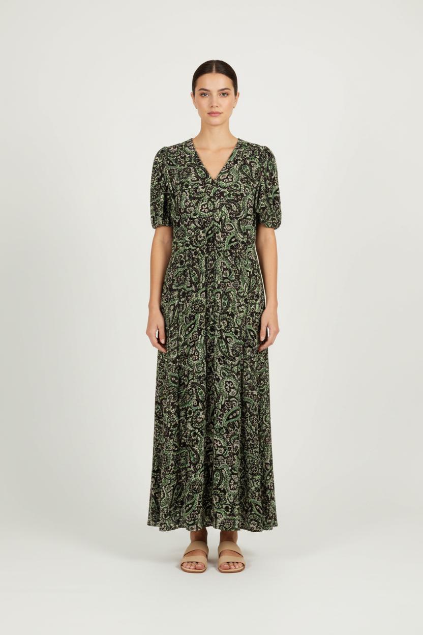 Robe Longue Verte et Noire - Taille XXL/44 de la marque IKKS | BA18 - Vendu par Paradigme - Image 1
