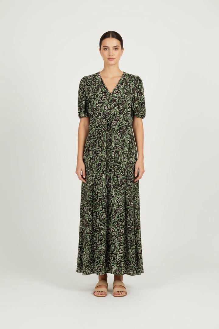 Robe Longue Verte et Noire - Taille XXL/44 de la marque IKKS | BA18 - Vendu par Paradigme - Image 1