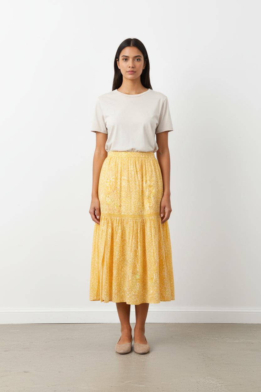 Jupe Longue Jaune - Taille L/40