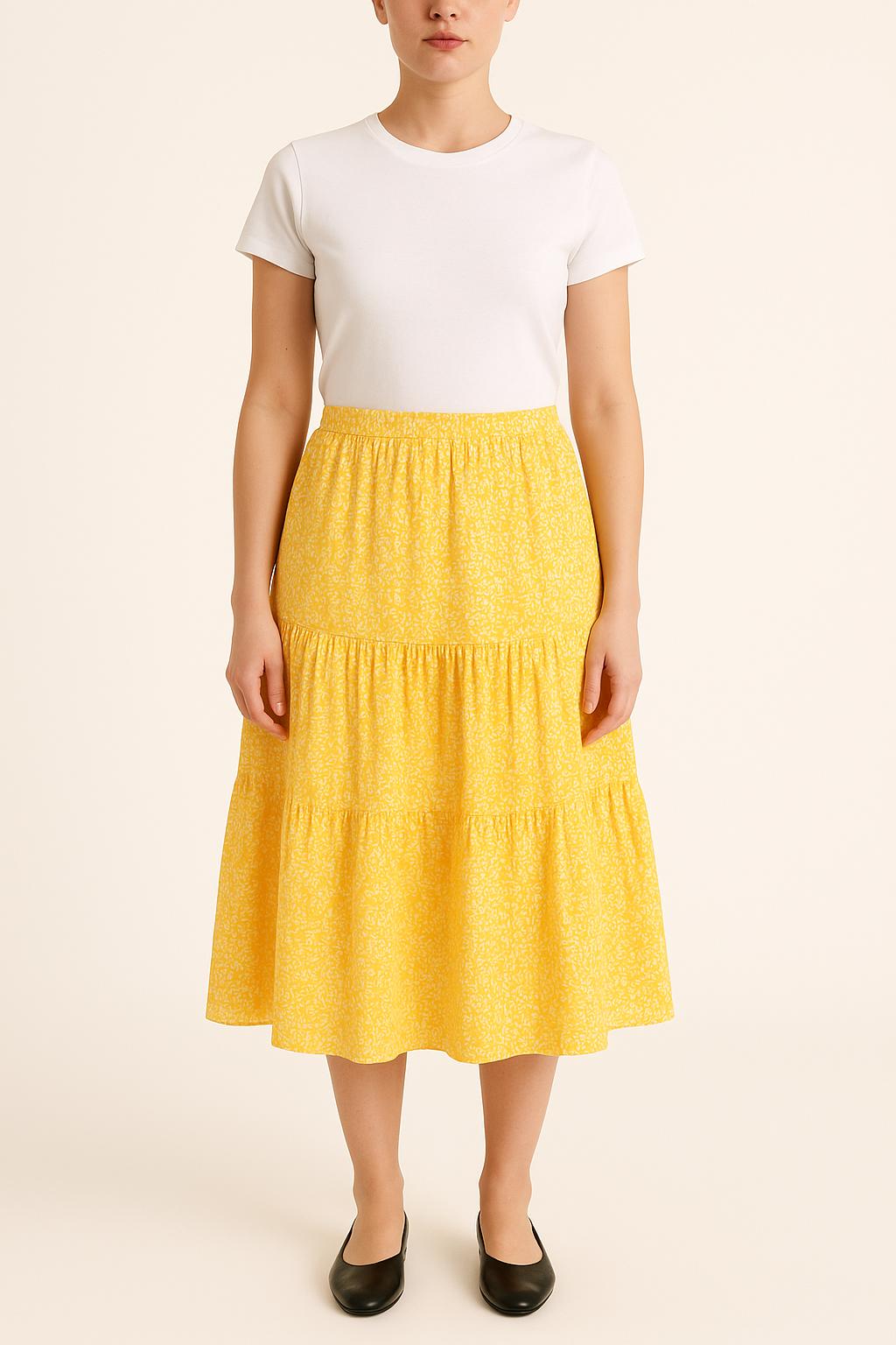 Jupe Longue Jaune - Taille L/40 de la marque Bérénice | BA20 - Vendu par Paradigme - Image 1