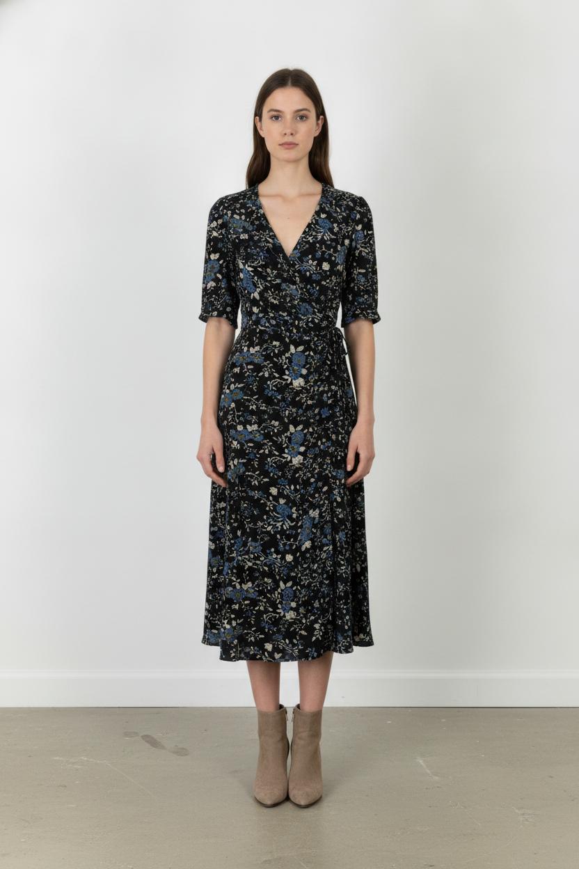 Robe Longue Bleu et Noir - Taille M/38 de la marque Petite Mendigote | CAS1007 - Vendu par Paradigme - Image 1