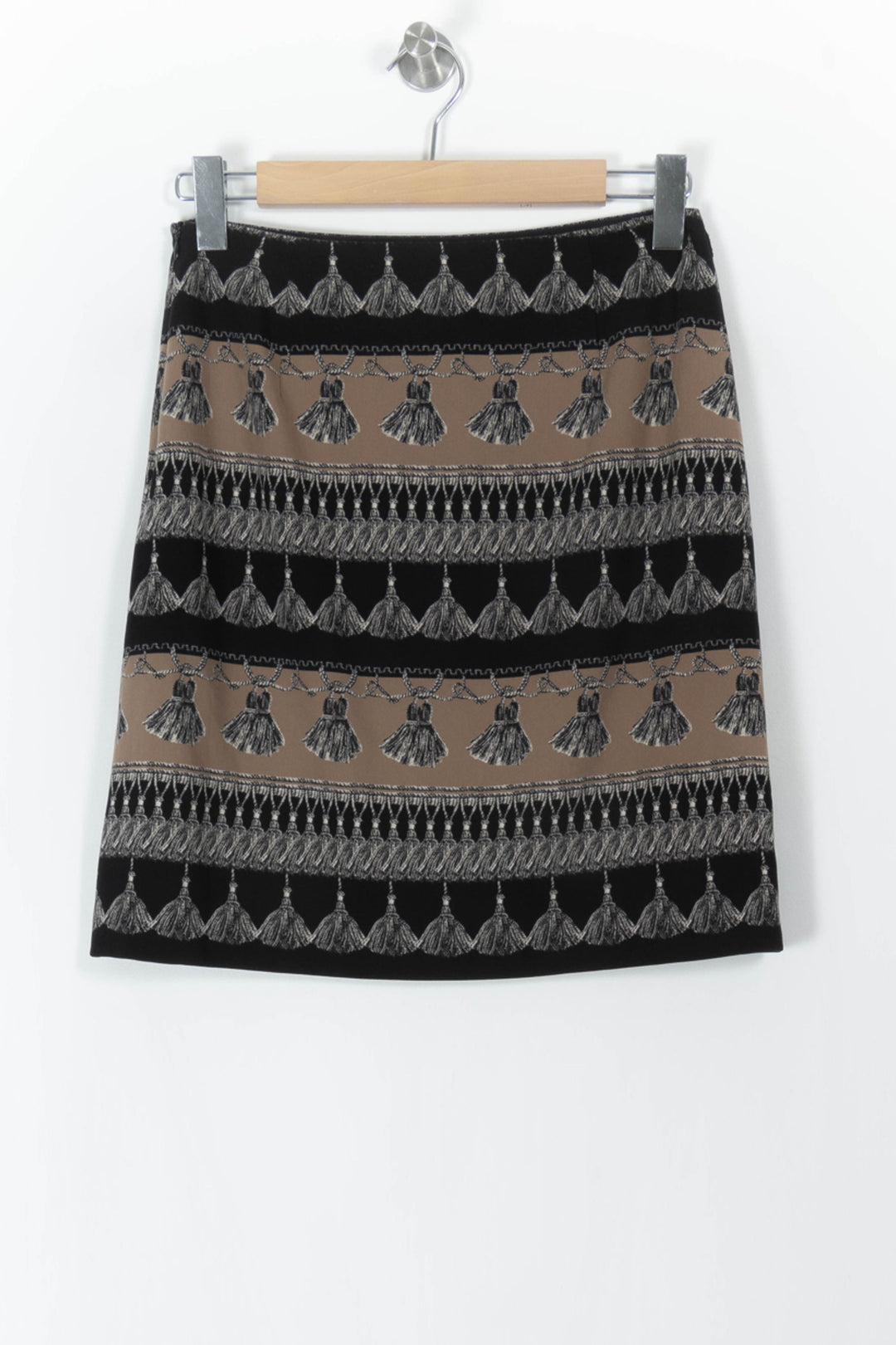 Jupe Droite Noire et Beige - Taille S/36 de la marque Max Mara | CAS1031 - Vendu par Paradigme - Image 4