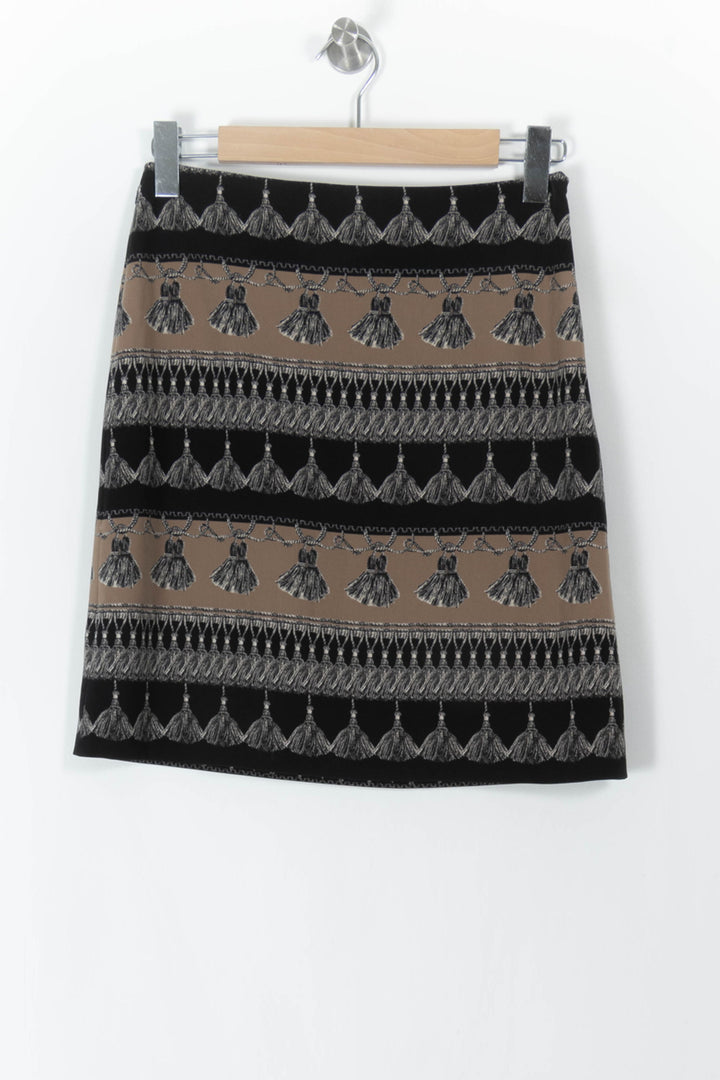 Jupe Droite Noire et Beige - Taille S/36 de la marque Max Mara | CAS1031 - Vendu par Paradigme - Image 2