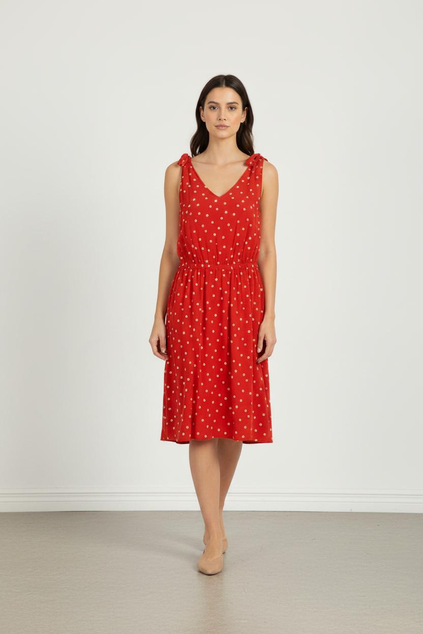 Robe Midi Rouge et Blanche - Taille XL/42
