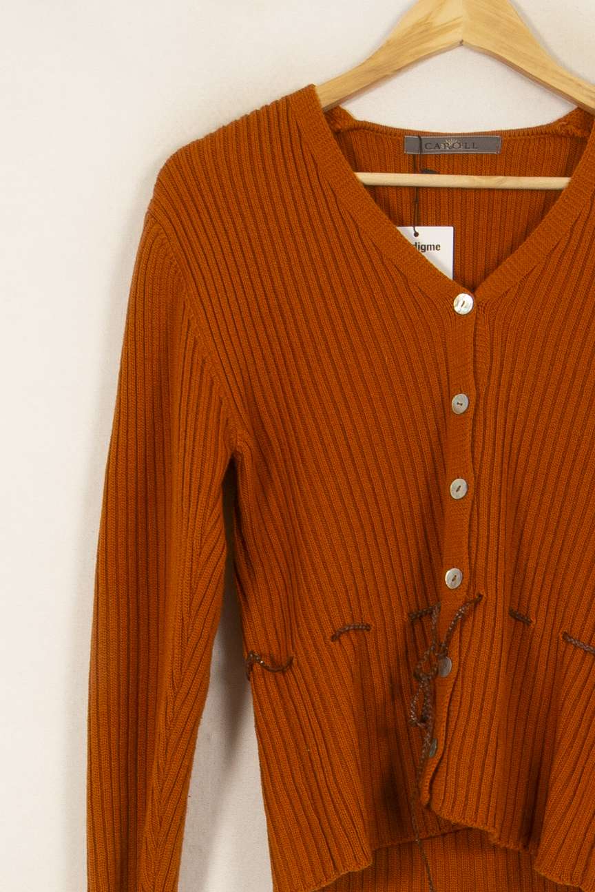 Cardigan Marron - Taille XXL/44 de la marque Caroll | CFB9 - Vendu par Paradigme - Image 3