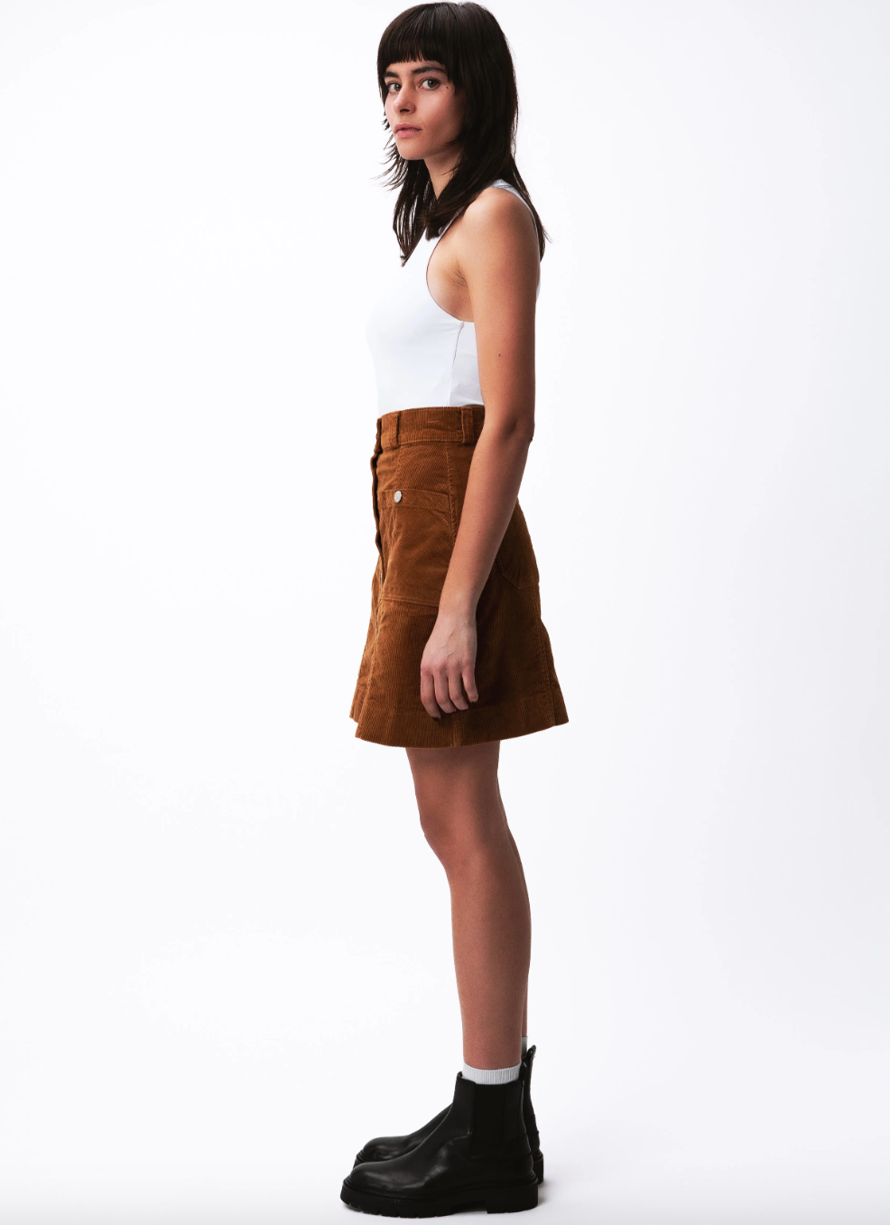 Camel trapeze skirt - XXS/32