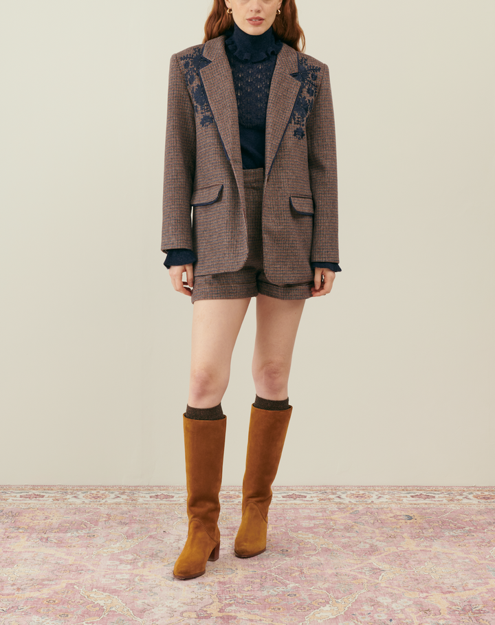 Blazer Marron et Bleu - Taille S/36