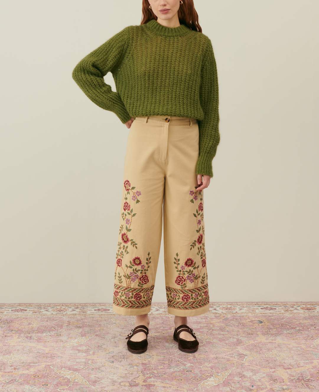 Pantalon Large Beige - Taille S/36