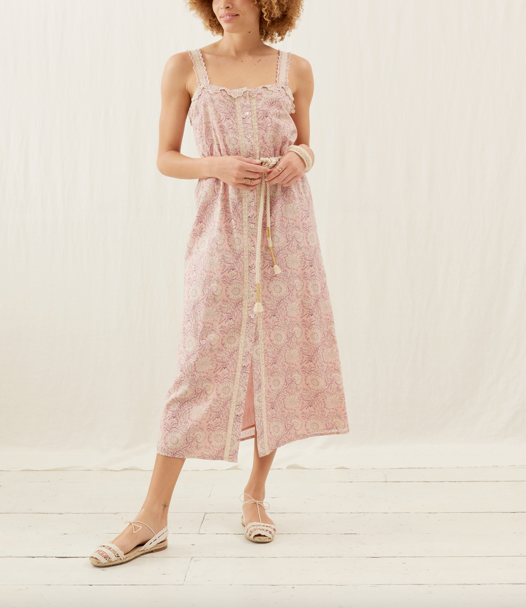 Robe Longue Rose et Jaune - Taille S/36