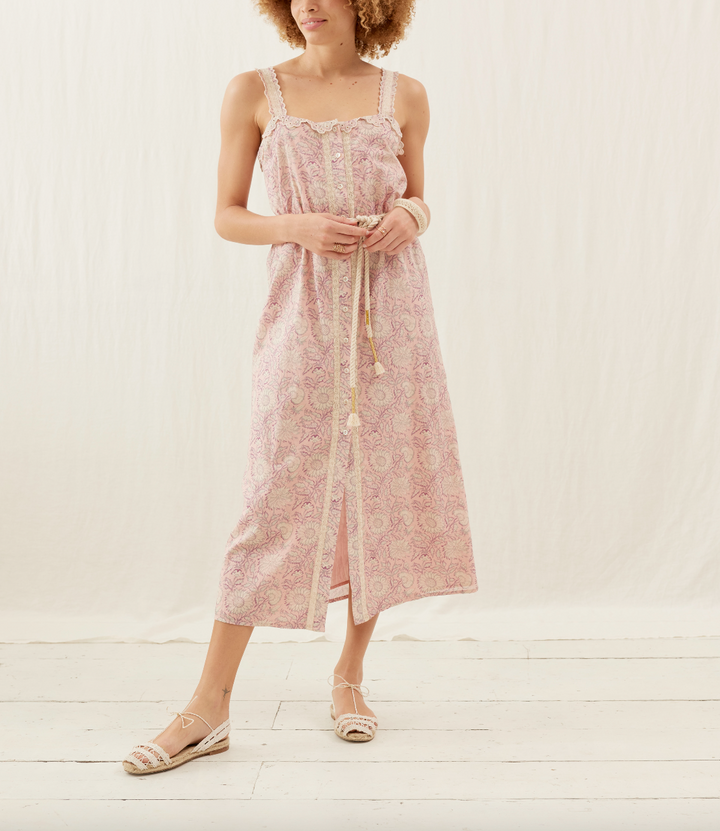 Robe Longue Rose et Jaune - Taille S/36