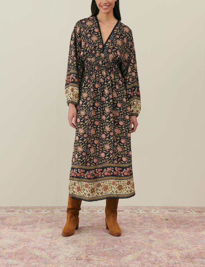 Robe Longue Noire et Beige - Taille S/36