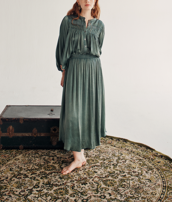 Jupe longue verte - Taille S/36