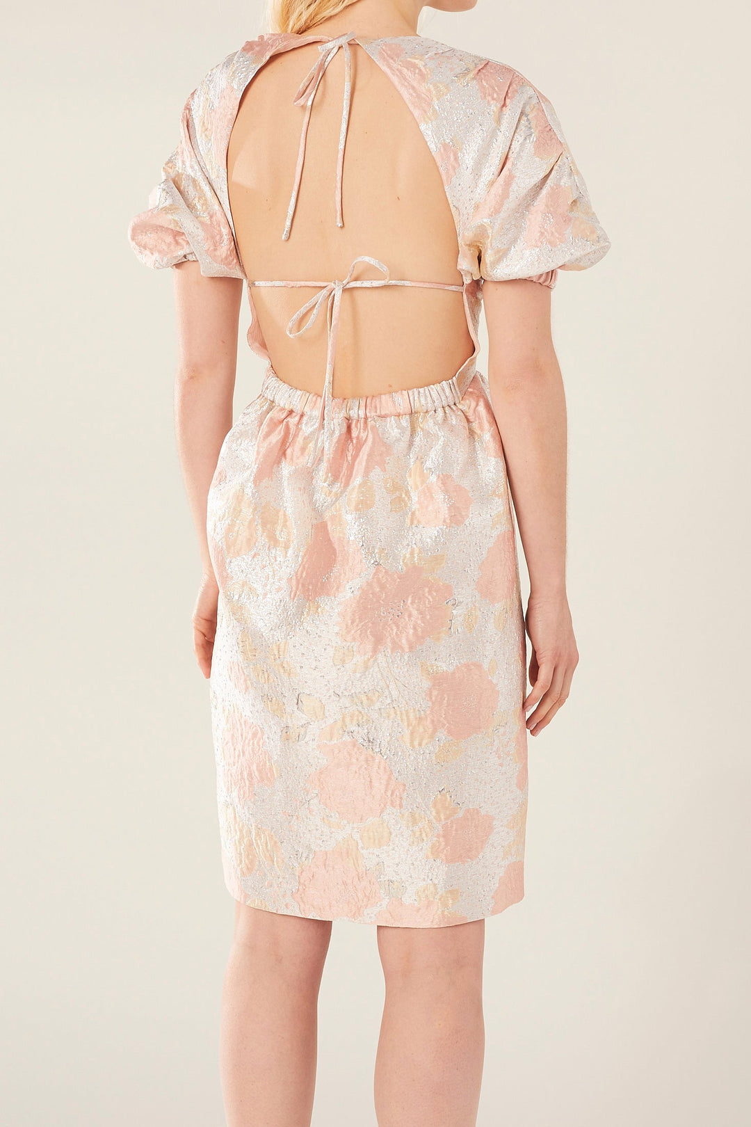 Robe Babydoll Brocard Rose et Dorée - 36
