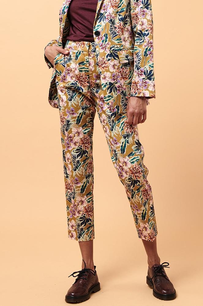 Pantalon jaune à motifs multicolores - Taille S/36