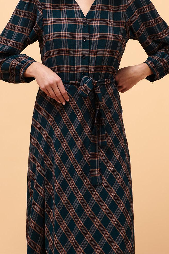 Long checked dress - L/40