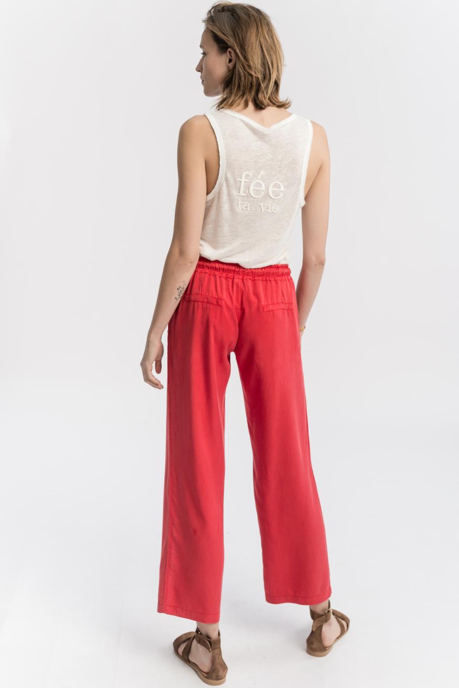 Pantalon fluide coquelicot - S/36