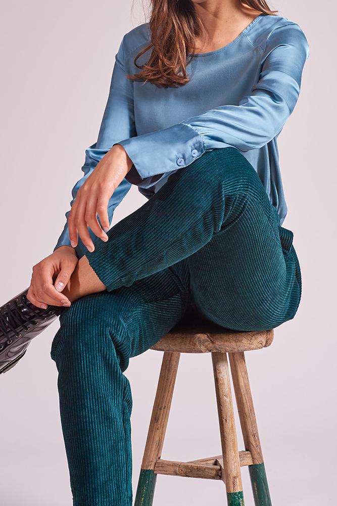 Blouse bleu longue manche - S/36