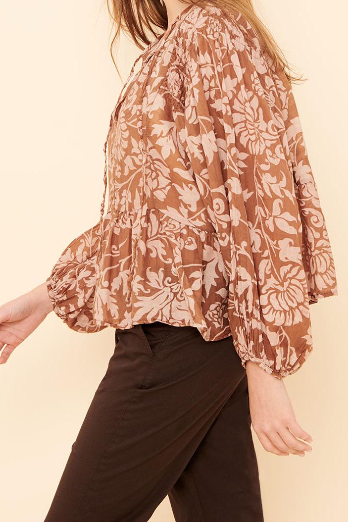 Blouse manches longues imprimé hawaï - M/38