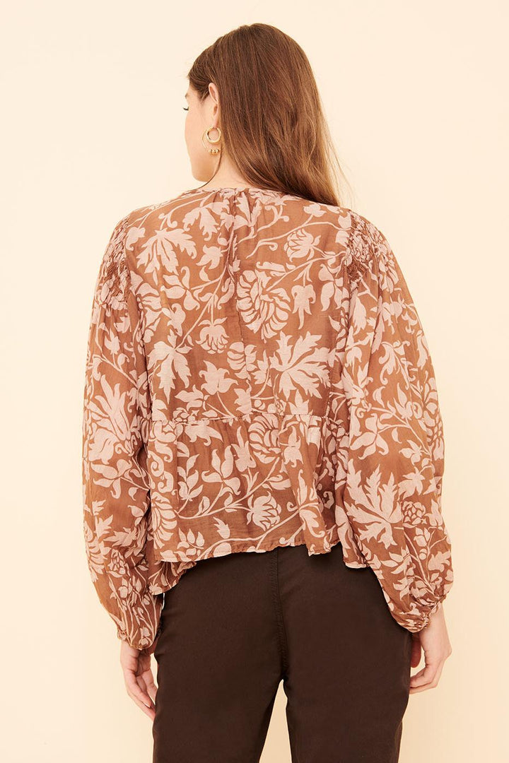 Blouse manches longues imprimé hawaï - M/38