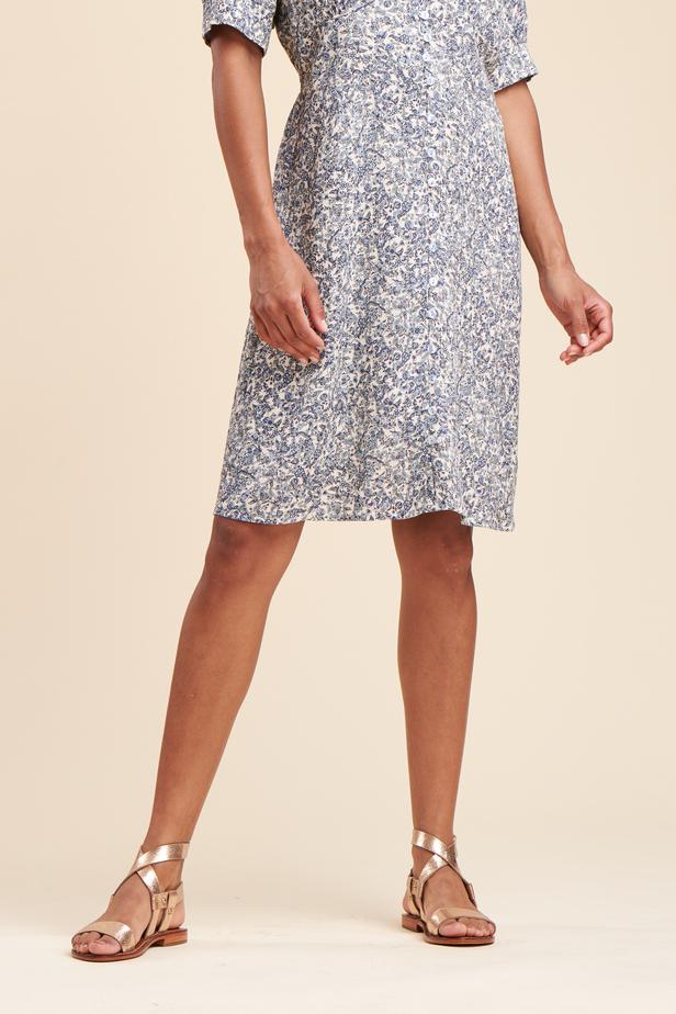 Robe bleue et blanche à motifs - Taille M/38