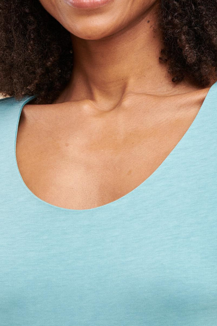 Top manches courtes bleu clair - L