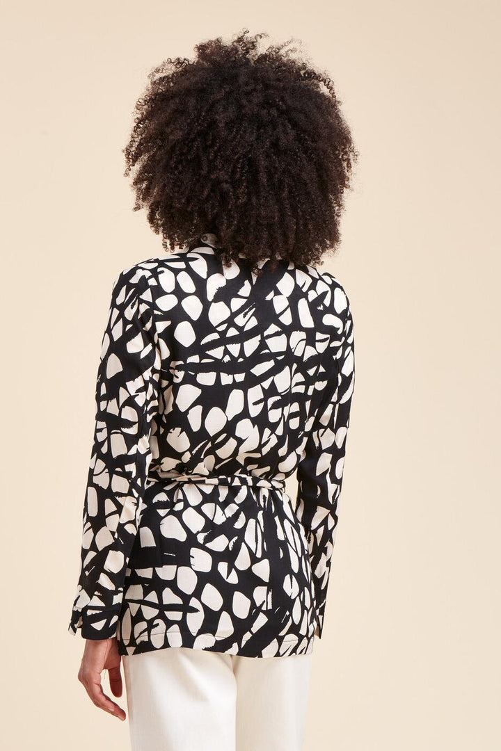 Veste fluide imprimée en viscose flammée - 36